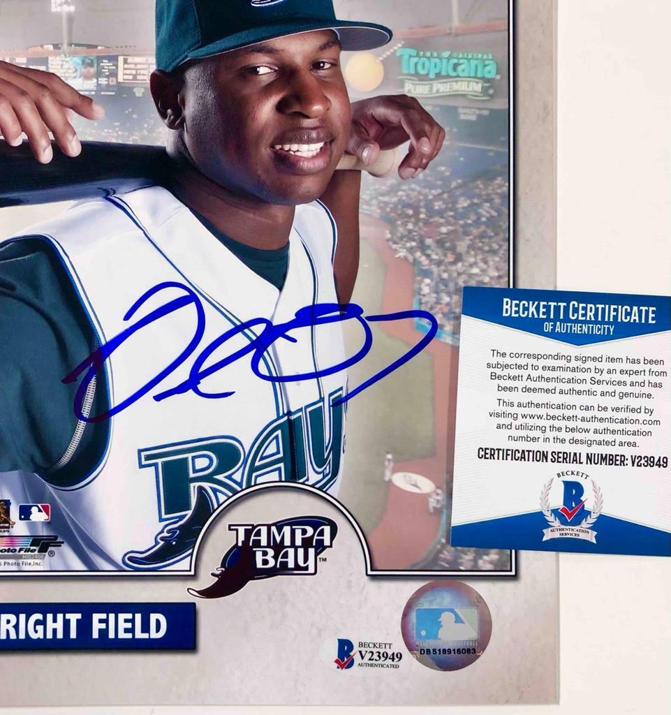 Delmon Young autograph Tampa Bay Devil Ray signed MLB 8x10 photo BAS COA Beckett