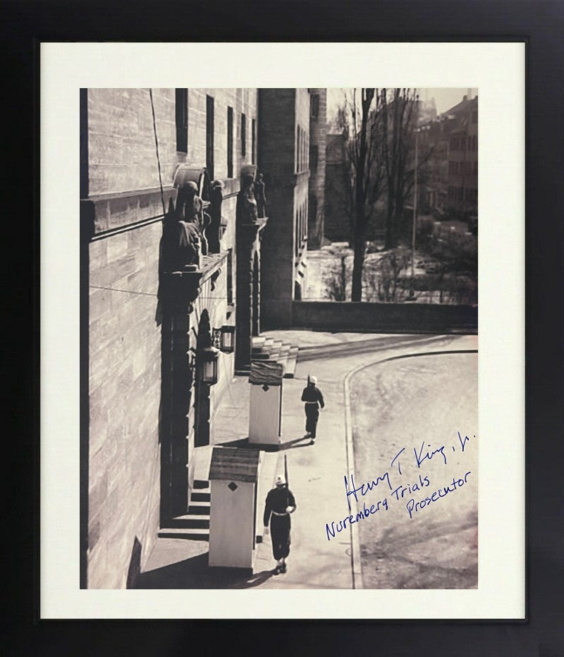 Henry T. King Jr. signed 1946 WWll Nuremberg Trials B&W 8x10 photo Framed – PSA