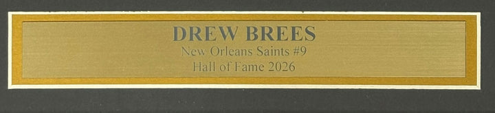 Drew Brees Signed Framed 16x20 New Orleans Saints Black Jersey Photo BAS