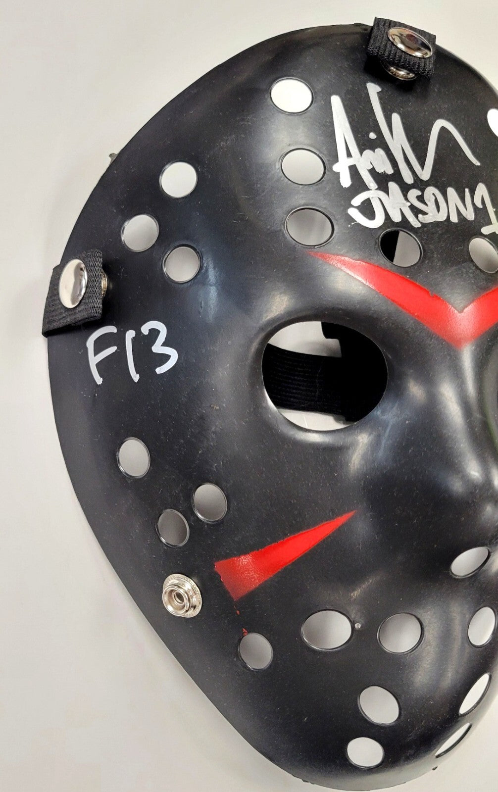 ARI LEHMAN signed "F13 1980" FRIDAY THE 13TH Jason Mask ~Beckett Witness BAS