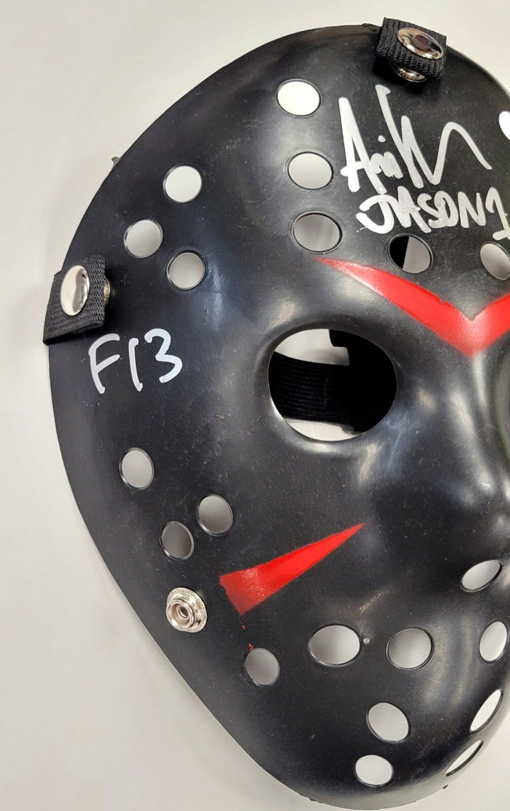 ARI LEHMAN signed "F13 1980" FRIDAY THE 13TH Jason Mask ~Beckett Witness BAS
