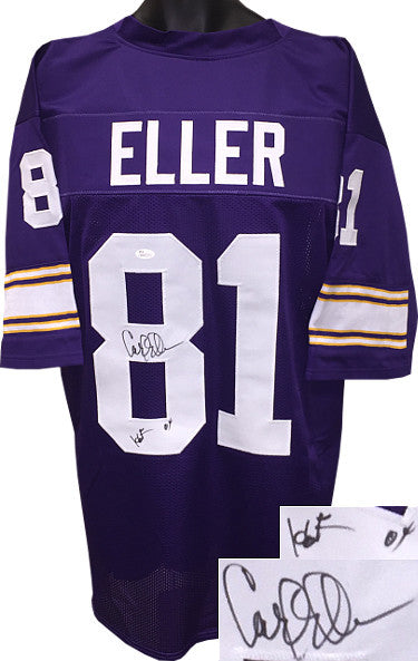 Carl Eller signed Purple TB Custom Stitched Pro Style Jersey HOF 04 XL- JSA