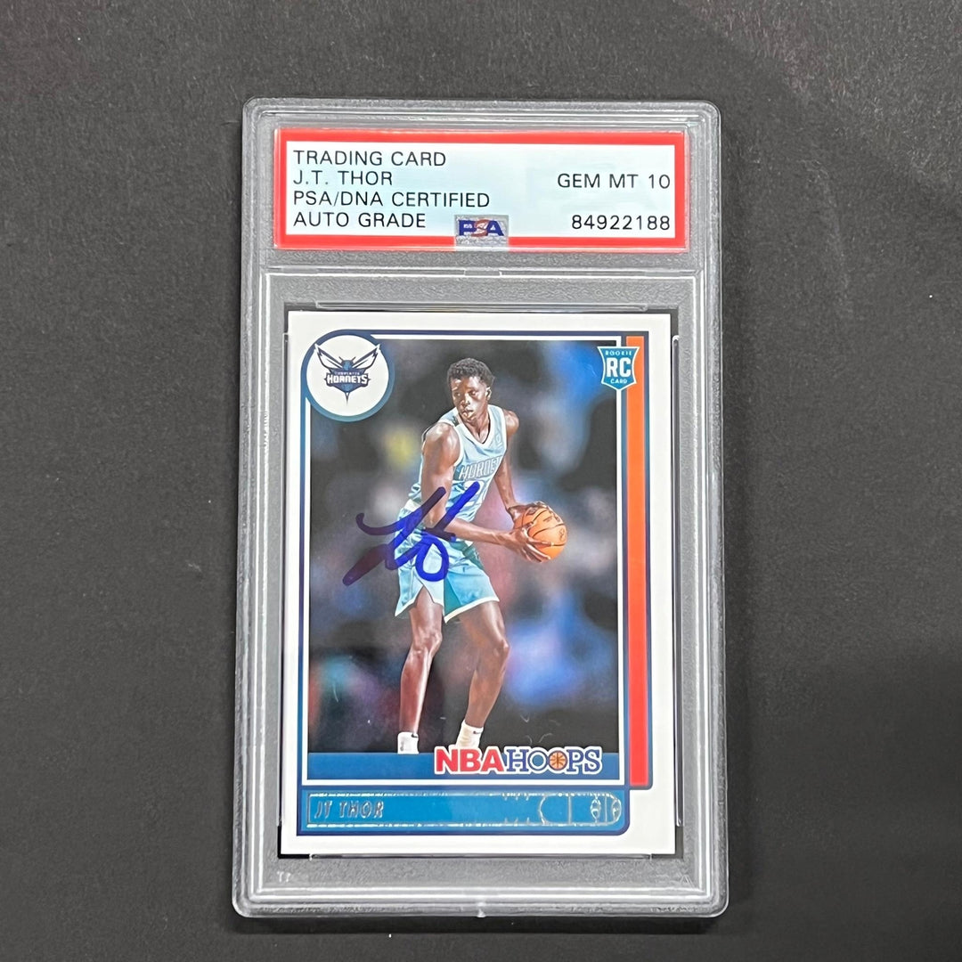 2021-22 Panini Hoops #244 JT Thor Signed Card AUTO 10 PSA/DNA Slabbed Hornets
