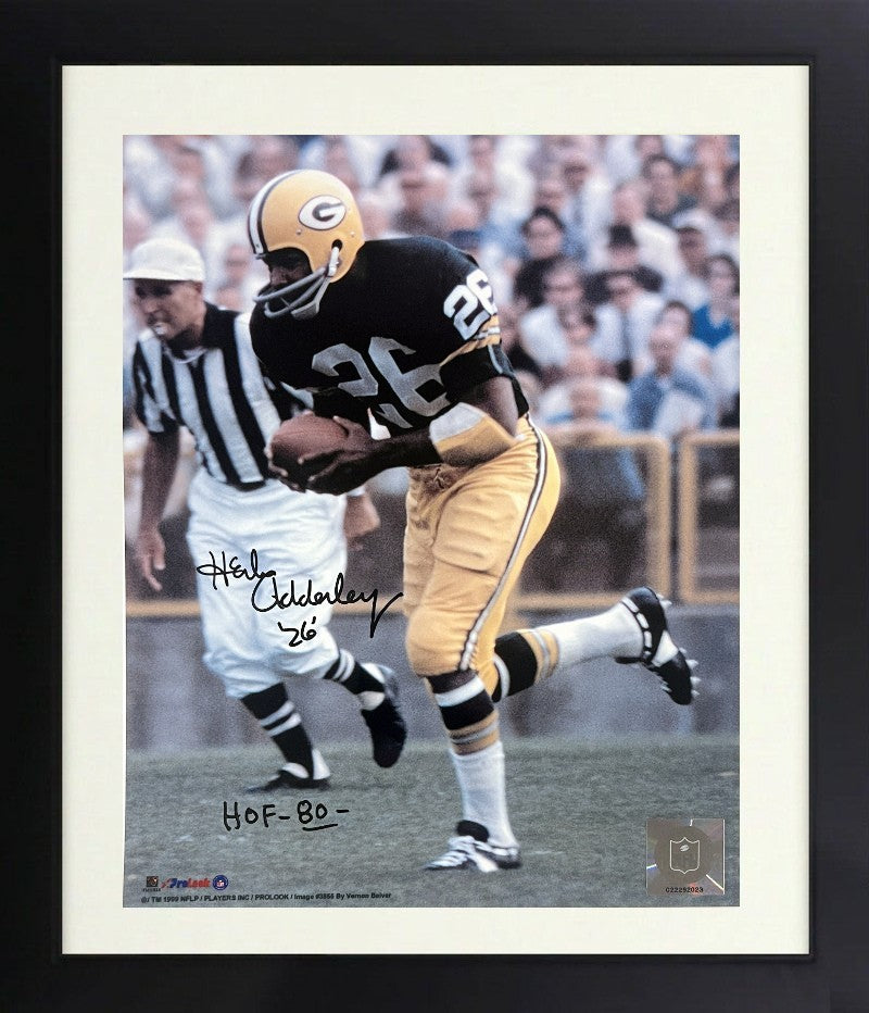 Herb Adderley signed Green Bay Packers NFL 8x10 Photo w/ HOF 80 Dings Framed-COA