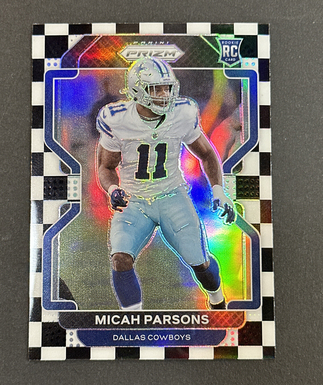 2021 Panini Prizm Micah Parsons RC Black & White Checkerboard 382 Cowboys Rookie