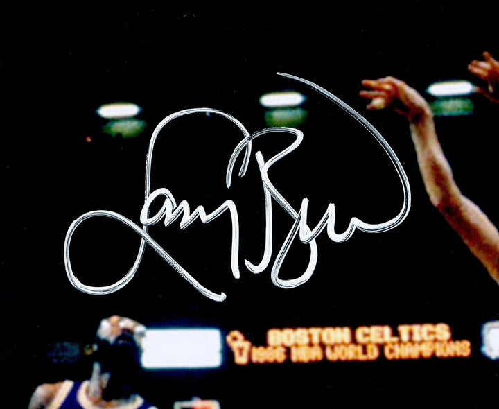 Larry Bird Signed 16x20 Photo Boston Celtics Beckett BAS Witness