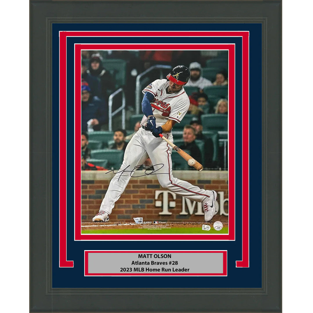 Framed Autographed/Signed Matt Olson Atlanta Braves 16x20 Photo Fanatics COA