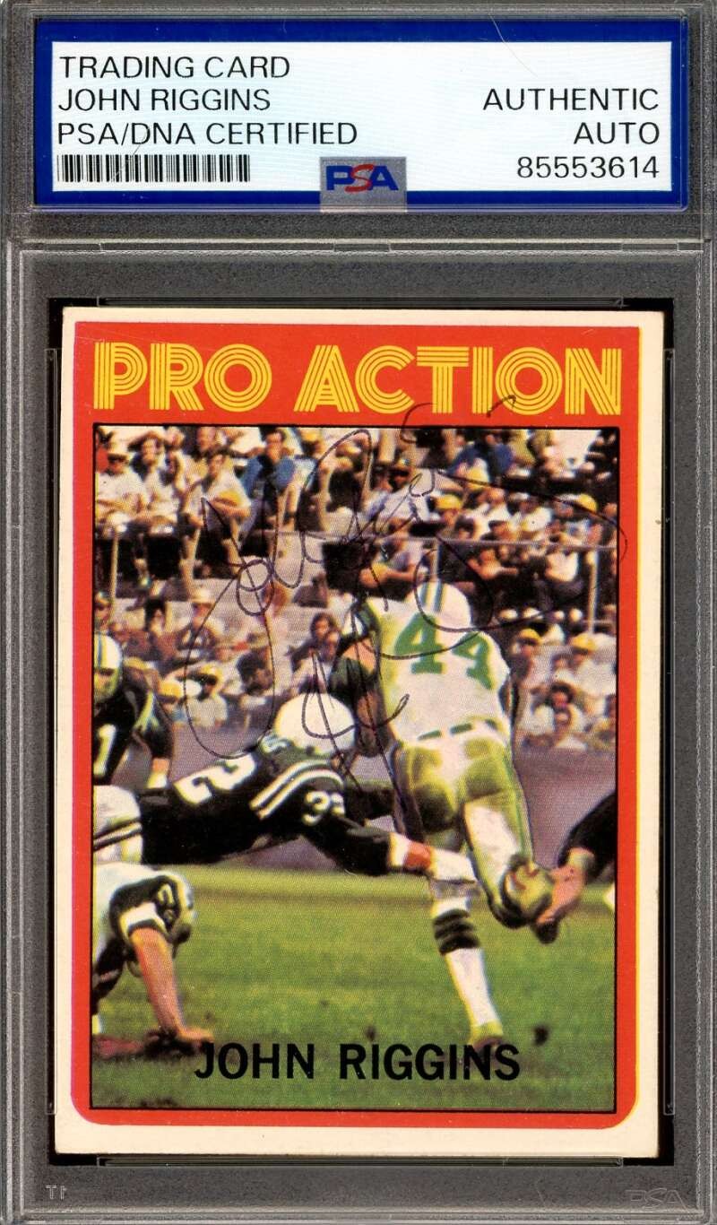 John Riggins PSA DNA Signed 1972 Topps Pro Action Rookie Autograph