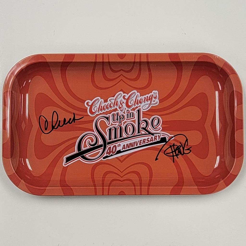 Cheech Marin and Tommy Chong signed 6x10 Rolling Tray autograph B ~ BAS Witness