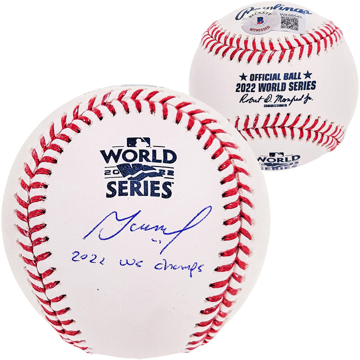 Jose Altuve Auto Official 2022 WS Logo MLB Baseball Astros 22 WS Champs Beckett