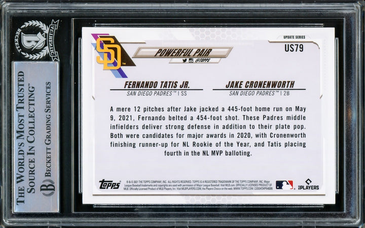 Fernando Tatis Jr. Signed 2021 Topps Update Card #US79 San Diego Padres Beckett