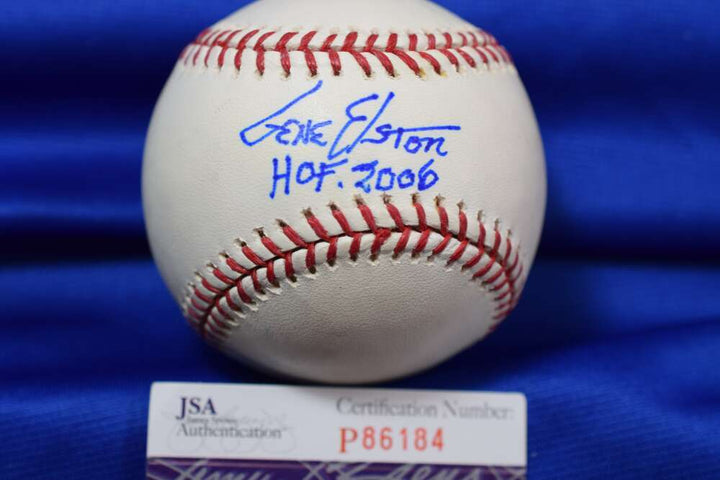 Gene Elston JSA Coa Autograph Major League Signed Baseball HOF 2006