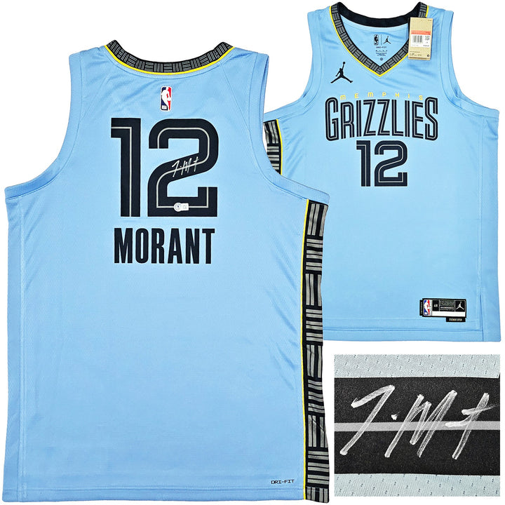 Grizzlies Ja Morant Auto Blue Jordan Statement Edt Swingman Jersey Sz 48 BAS