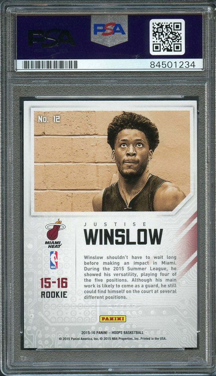 2015-16 NBA Hoops Faces of the Future #12 Justise Winslow Signed Card AUTO PSA/D