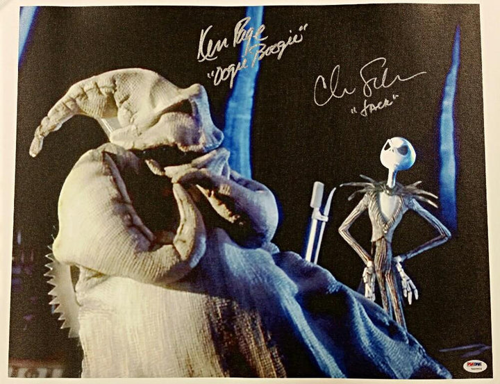 CHRIS SARANDON + KEN PAGE Signed 16x20 Canvas Photo Nightmare Before Xmas PSA