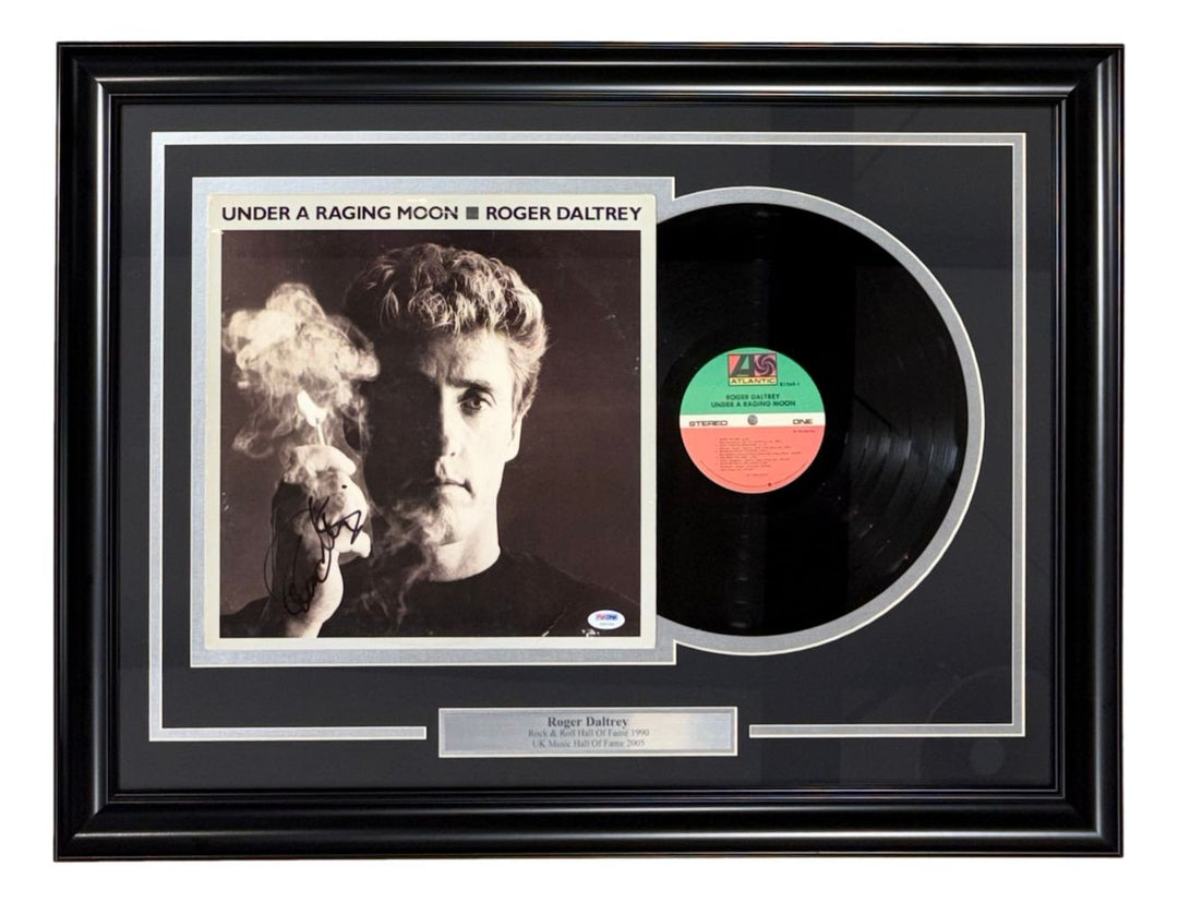 Roger Daltrey Signed Framed Under A Raging Moon Vinyl Record PSA/DNA Hologram