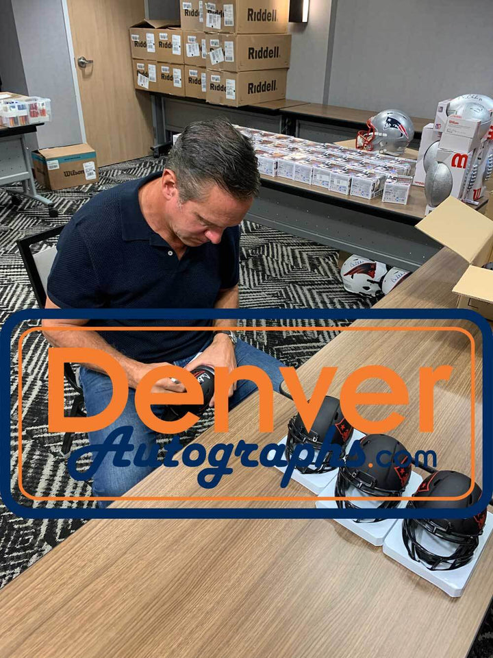 Drew Bledsoe Signed New England Patriots Eclipse Mini Helmet Beckett  42413
