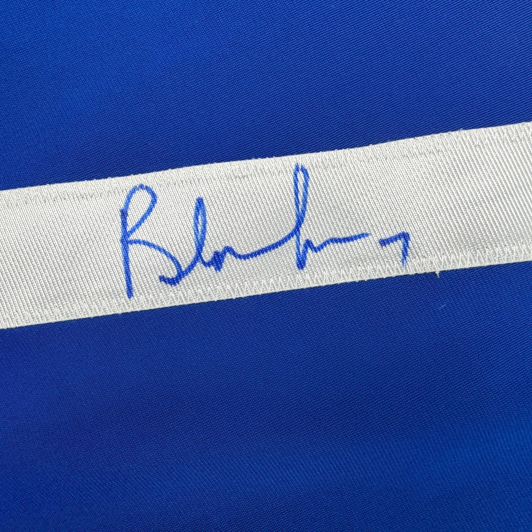 Autographed/Signed Brendan Morrison Vancouver Blue Jersey Beckett BAS COA