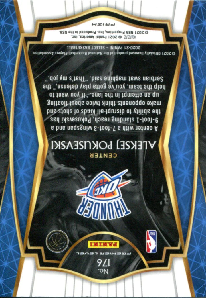 Aleksej Pokusevski 2020 Panini Select Premier Level Tri Color Rookie Card #176