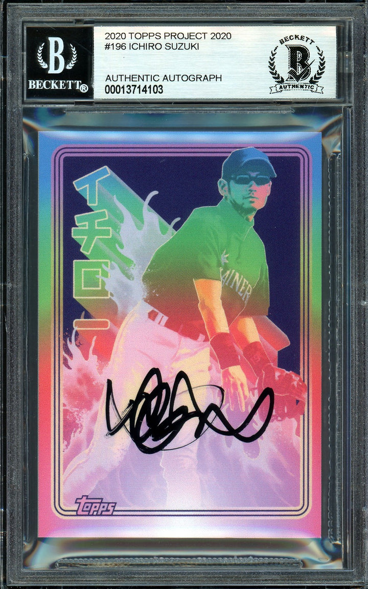 Ichiro Suzuki Signed Topps Project 2020 Matt Taylor Card 196 Black #4/10 Beckett