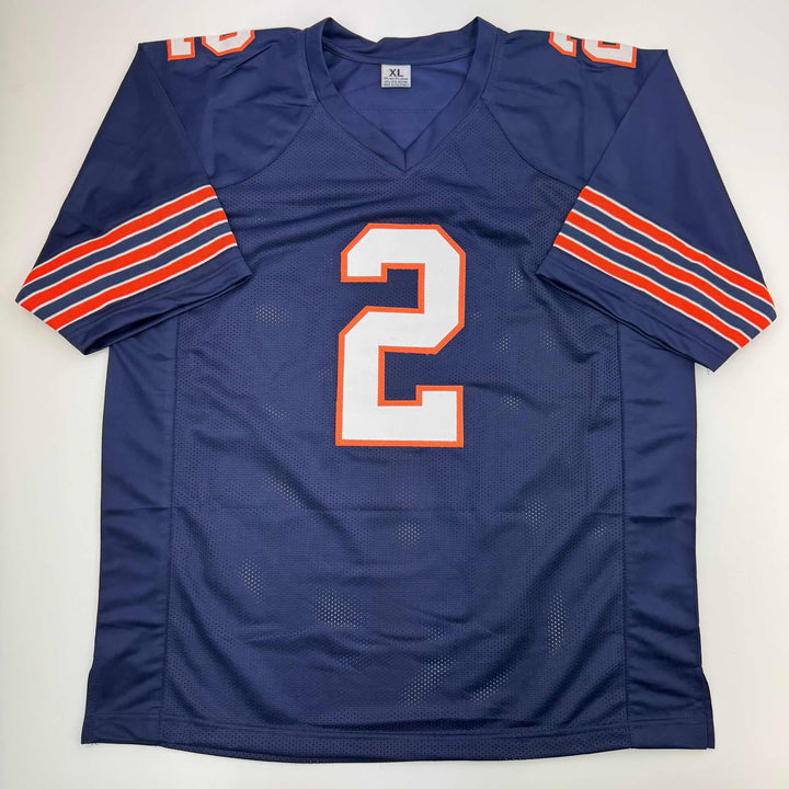 Autographed/Signed D.J. DJ Moore Chicago Retro Blue Jersey Beckett JSA COA