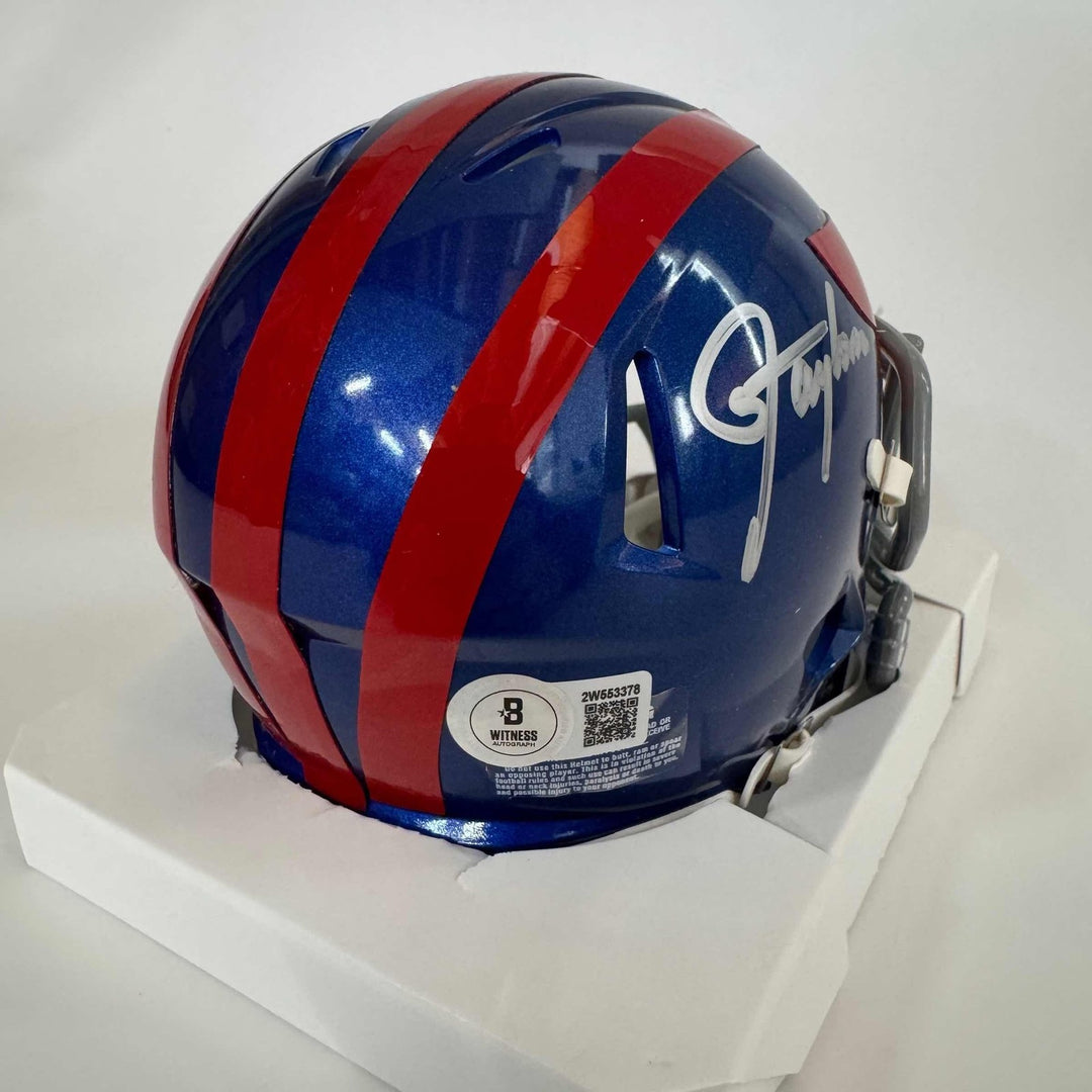 Autographed/Signed Lawrence Taylor Giants Alternate Mini Helmet BAS COA