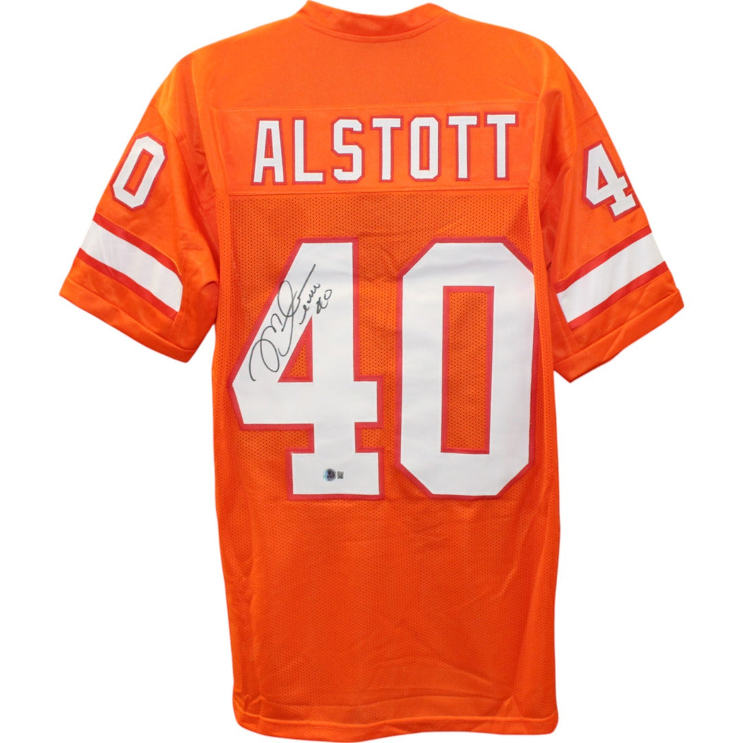 Mike Alstott Autographed Pro Style XL Orange TB Jersey Beckett Witness 50184