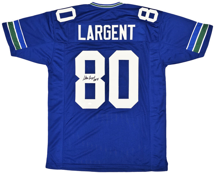 Seattle Seahawks Steve Largent Signed Blue Jersey "HOF 95" MCS Holo