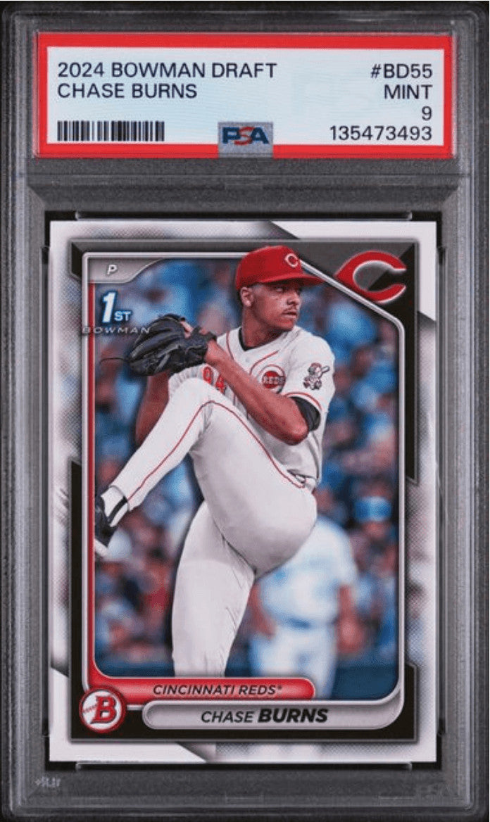 Graded 2024 Topps Bowman Draft Chase Burns #BD55 Rookie Baseball Card PSA 9