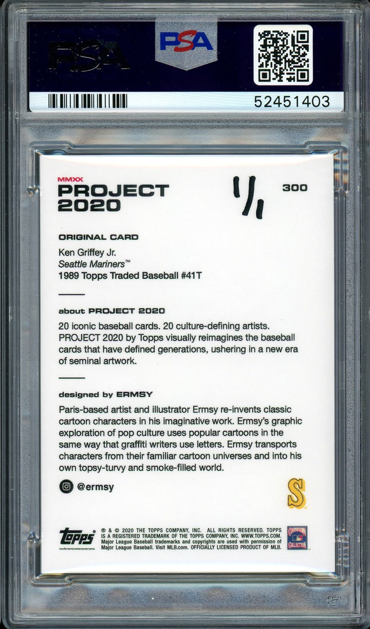 Ken Griffey Jr. Signed Topps Project 2020 Ermsy Card 300 10xGG #1/1 PSA/DNA