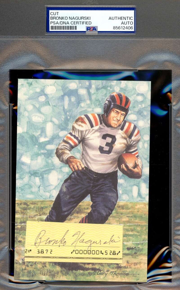 Bronko Nagurski PSA DNA Signed Goal Line Art Card Cut GLAC Autographed Bears