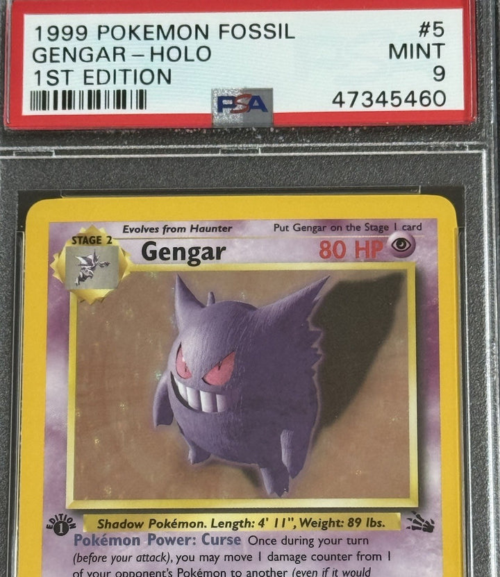 Pokemon Gengar Holo Rare 1st Edition Fossil #5 PSA 9 MINT Beauty