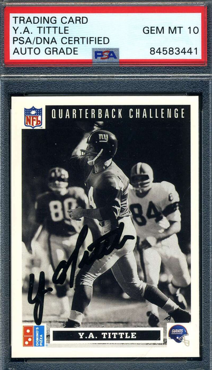 Ya Tittle Gem Mint 10 PSA DNA Signed 1990 Dominos Upper Deck Autograph 3