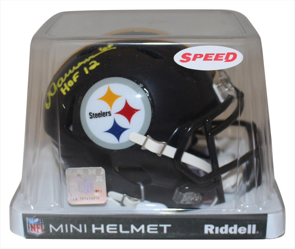 Dermontti Dawson Signed Pittsburgh Steelers Speed Mini Helmet HOF BAS 38878