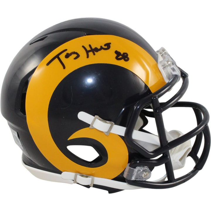 Torry Holt Autographed Los Angeles Rams TB Mini Helmet Beckett Witness 56896