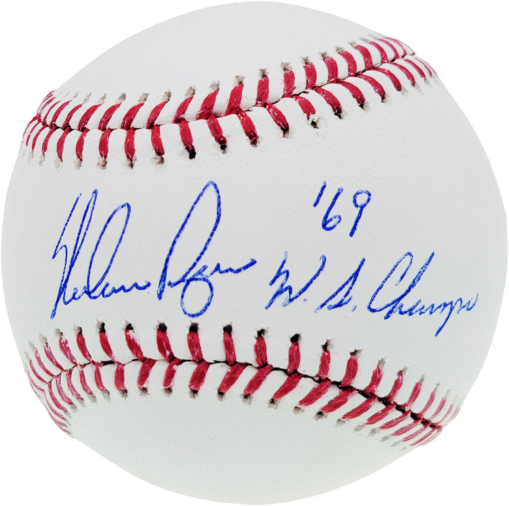 Nolan Ryan Signed Official MLB Baseball Texas Rangers "69 WS Champs" Beckett BAS