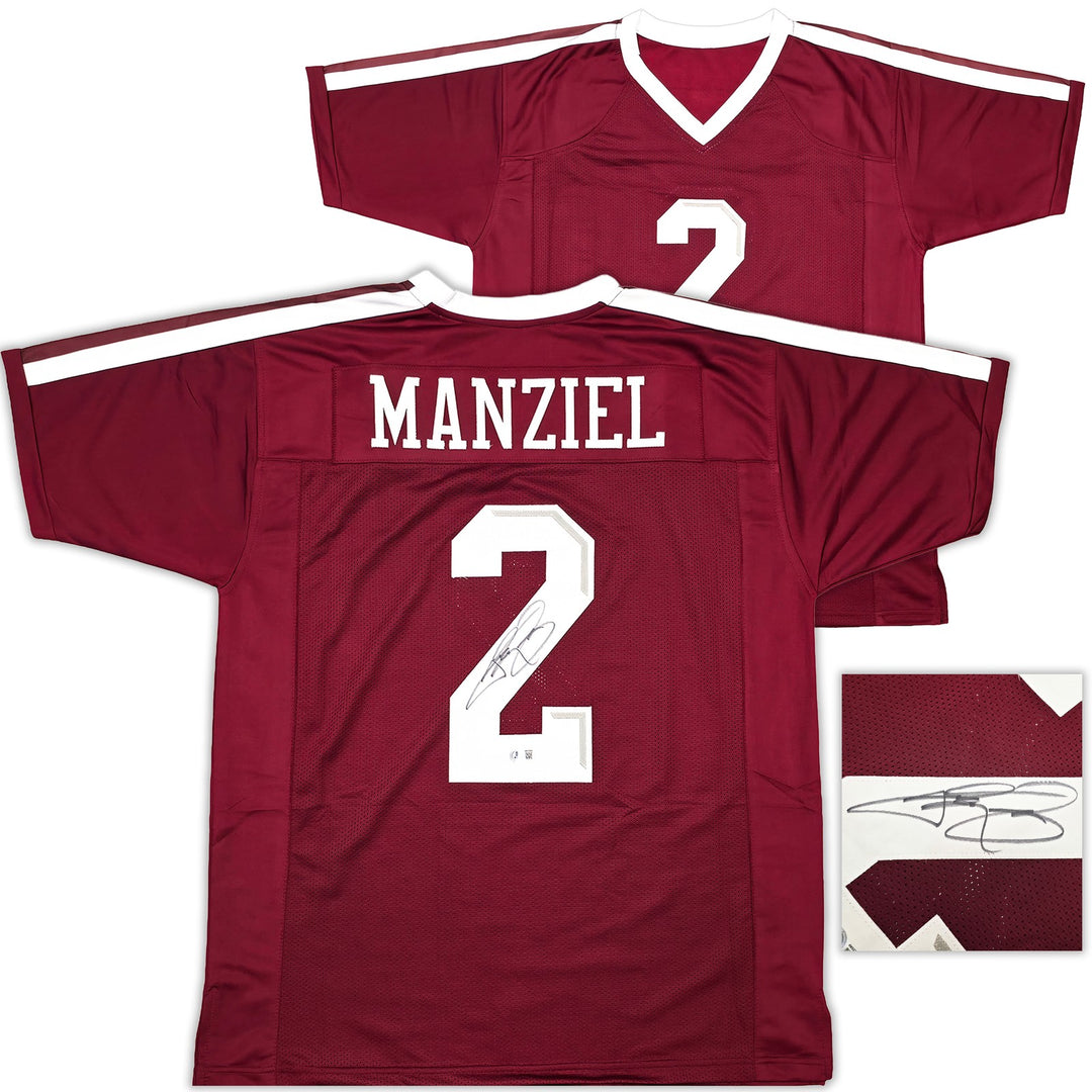 Texas A&M Aggies Johnny Manziel Signed Maroon Jersey Beckett Witness