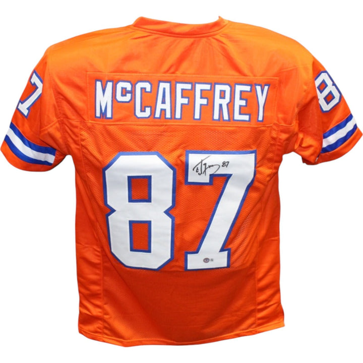 Ed McCaffrey Autographed/Signed Pro Style Jersey TB Orange Beckett 40251