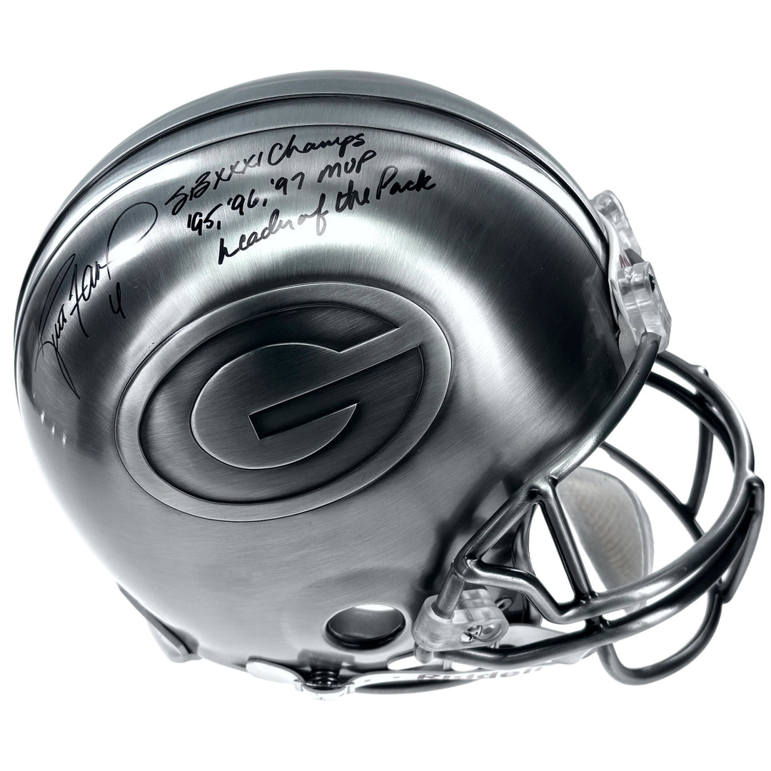 Brett Favre Autographed Green Bay Packers Pewter Helmet #D/25 Mounted COA Signed