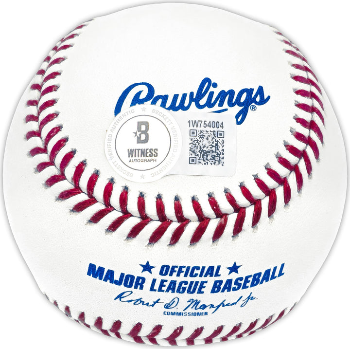 Tim Raines Signed Official MLB Baseball Montreal Expos "HOF 17" Beckett Witness