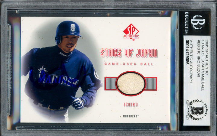 Ichiro Suzuki Signed 2001 SP Auth Stars Japan Game Used Ball RC BB-IS Sig 10 BAS