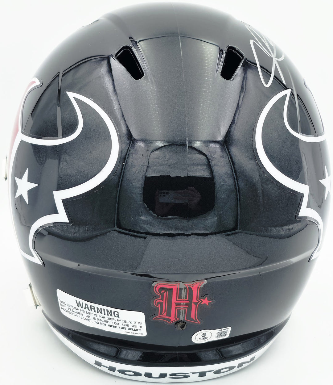 Andre Johnson Auto Texans Blue Full Size Speed Replica Helmet Beckett Witness