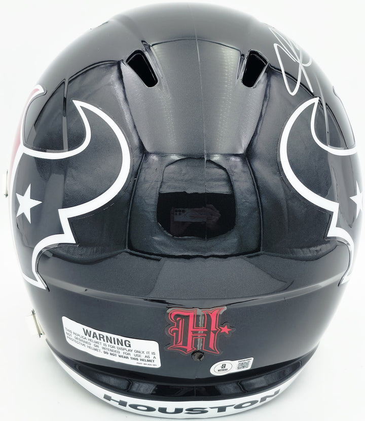 Andre Johnson Auto Texans Blue Full Size Speed Replica Helmet Beckett Witness