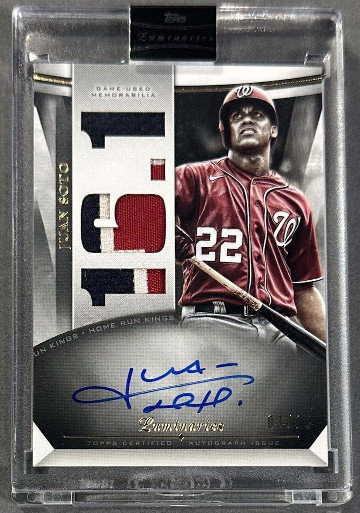 2021 Topps Luminaries Home Run Kings Juan Soto Auto Patch /15 Sealed Nationals