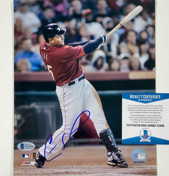 Carlos Lee autograph Houston Astros signed MLB 8x10 photo BAS COA Beckett ~ read