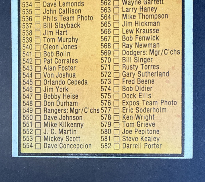 1973 Topps Set Break Baseball Checklist: 529-660 #588 NM Sharp Clean