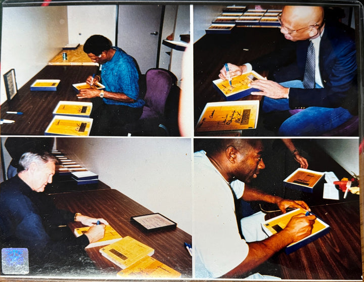 LA Forum Signed Original Floor/Court 4 Sigs Jabbar/West/Baylor/Johnson -SSG Holo