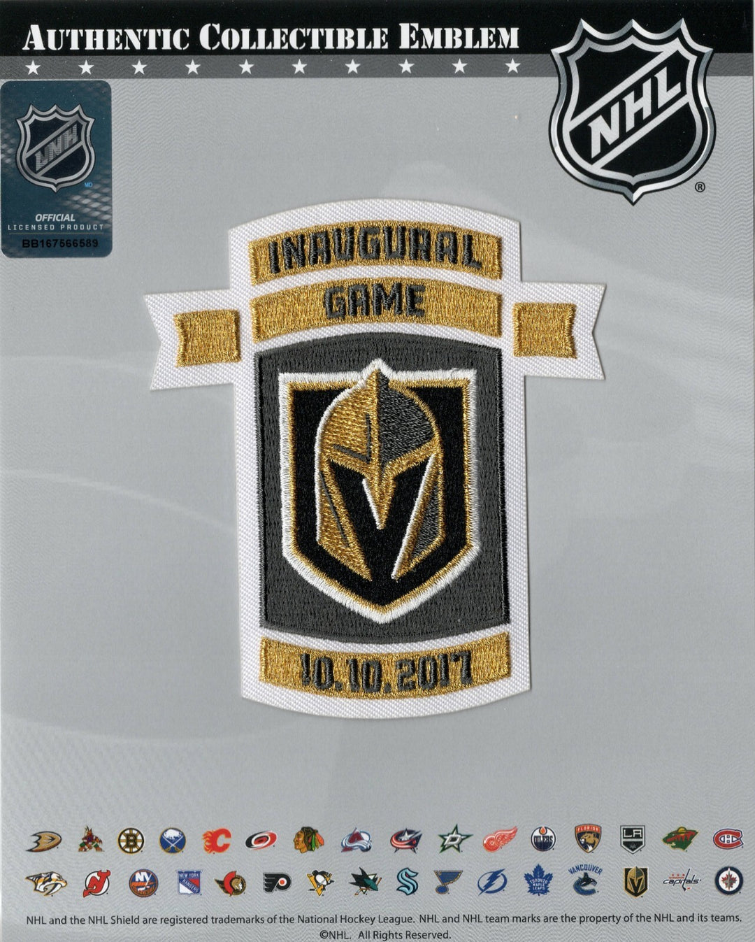 Vegas Golden Knights 10.10.2017 Inaugural Game Official Patch 1st Home Game Ever