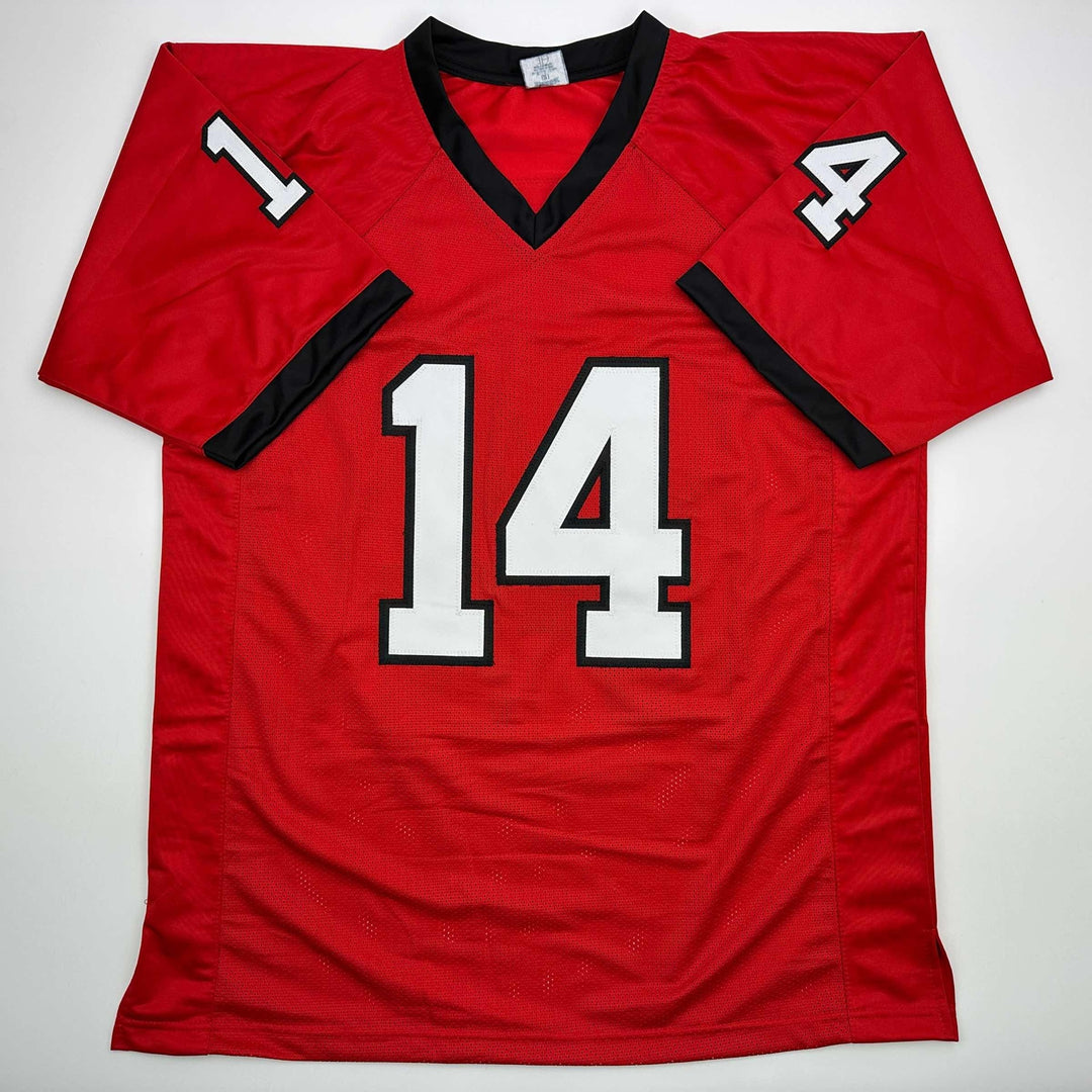 Facsimile Autographed Gunner Stockton Georgia Red Reprint Jersey Size Men's XL
