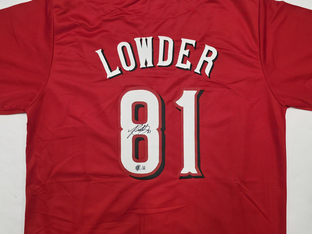 Cincinnati Reds Rhett Lowder Signed Red Jersey Beckett Witness